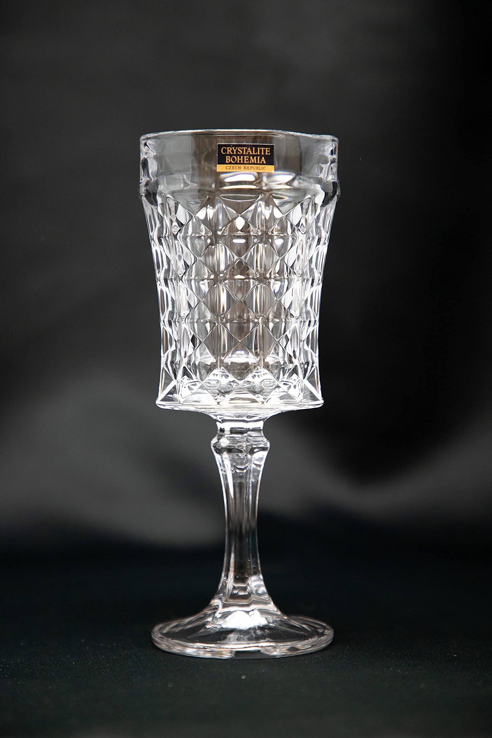 Amazon.com | Czech Wine Champagne Water Glasses set of 6, Crystal